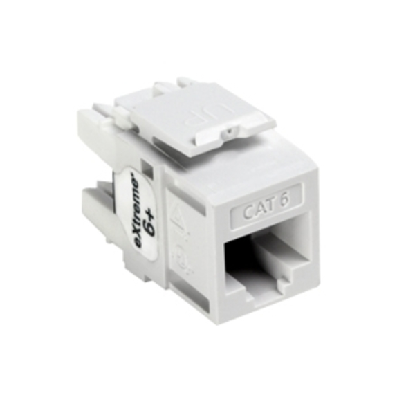 Leviton 1-Port Mod Jack 110 8W8P Utp, T568A/B Cat6 Quickport, Extreme 6+ White 61110-RW6